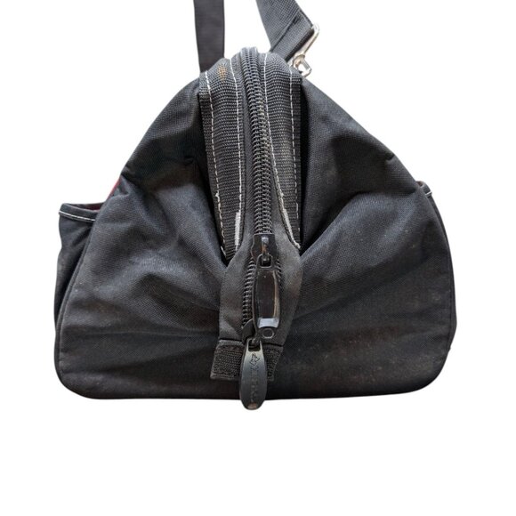 Husky Zippered Tool Bag Red Black 18 in Wide Mouth Canvas with Shoulder Strap - Picture 14 of 15